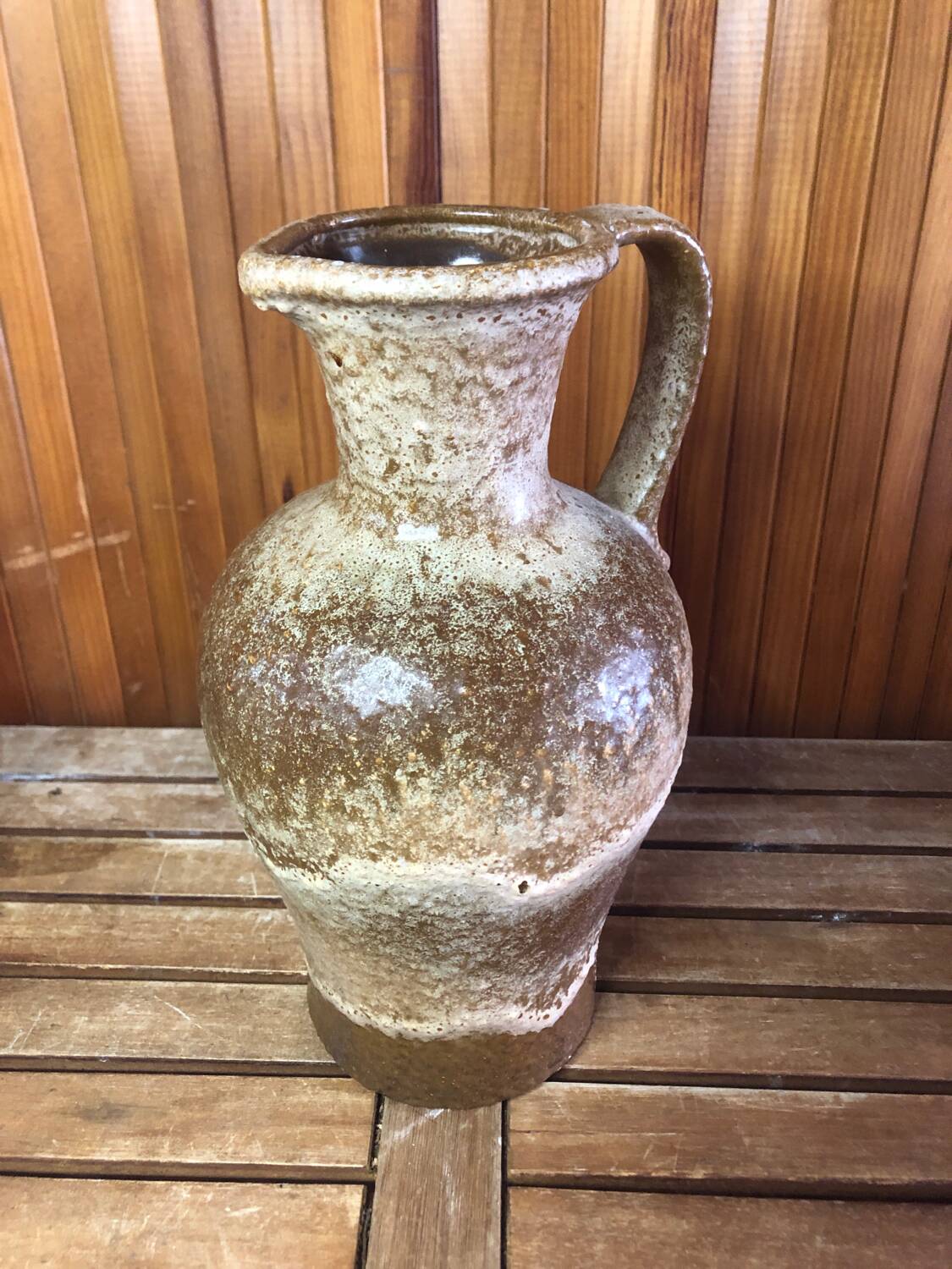 Old west germany pitcher ceramic brown & beige vintage