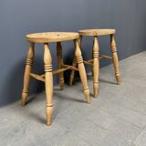 Set of two English school stools