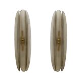 Pair of Fontana Arte Style Mid-century Modern Smoke Murano Glass Sconces