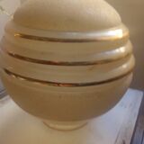 Globe luminaire art déco jaune et or