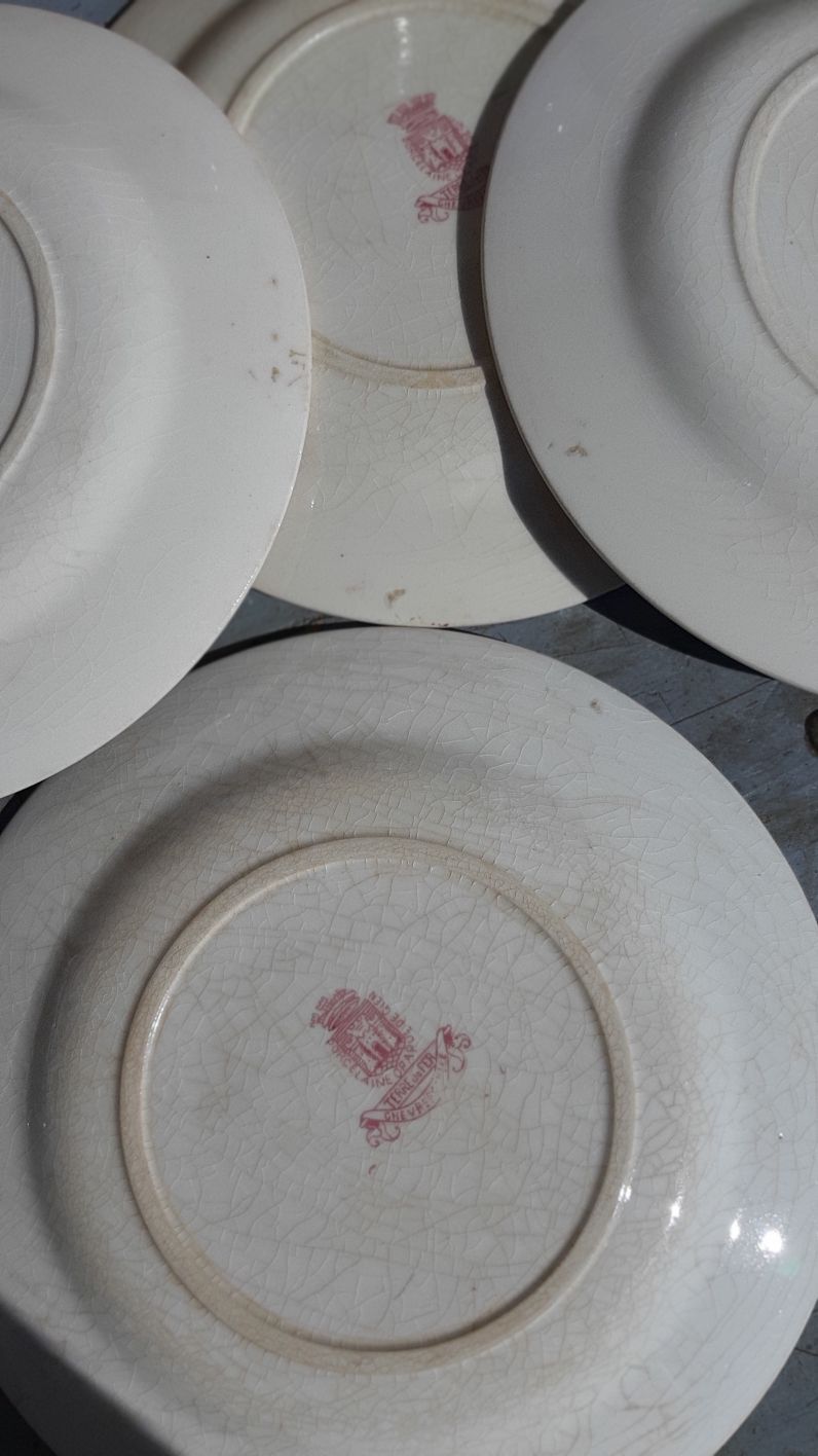 4 iron earth dessert plates porcelain from Gien