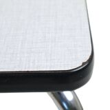 Vintage Retro Gray Formica Stool Chrome Plant Table Side Table