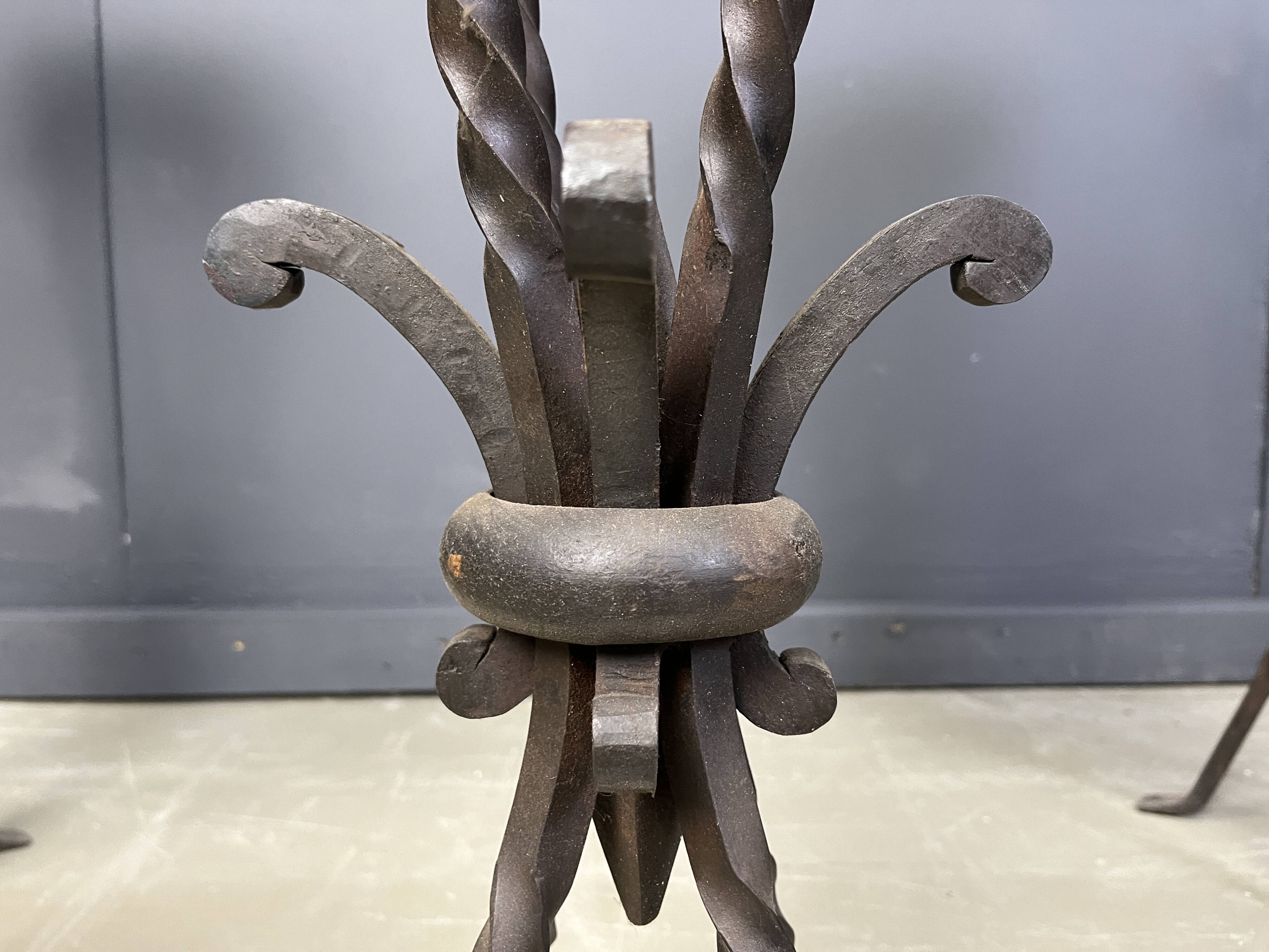 Vintage french wrought iron bar stools, 1960s - set of 3