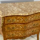 Inlaid chest of drawers Louis XV marble top