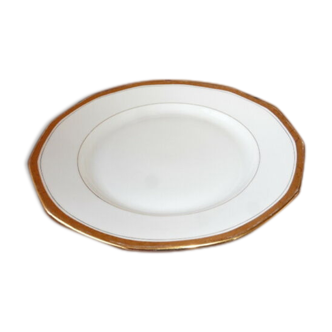 Plat rond en porcelaine de Limoges signé A.Blin décor Vierzon vintage