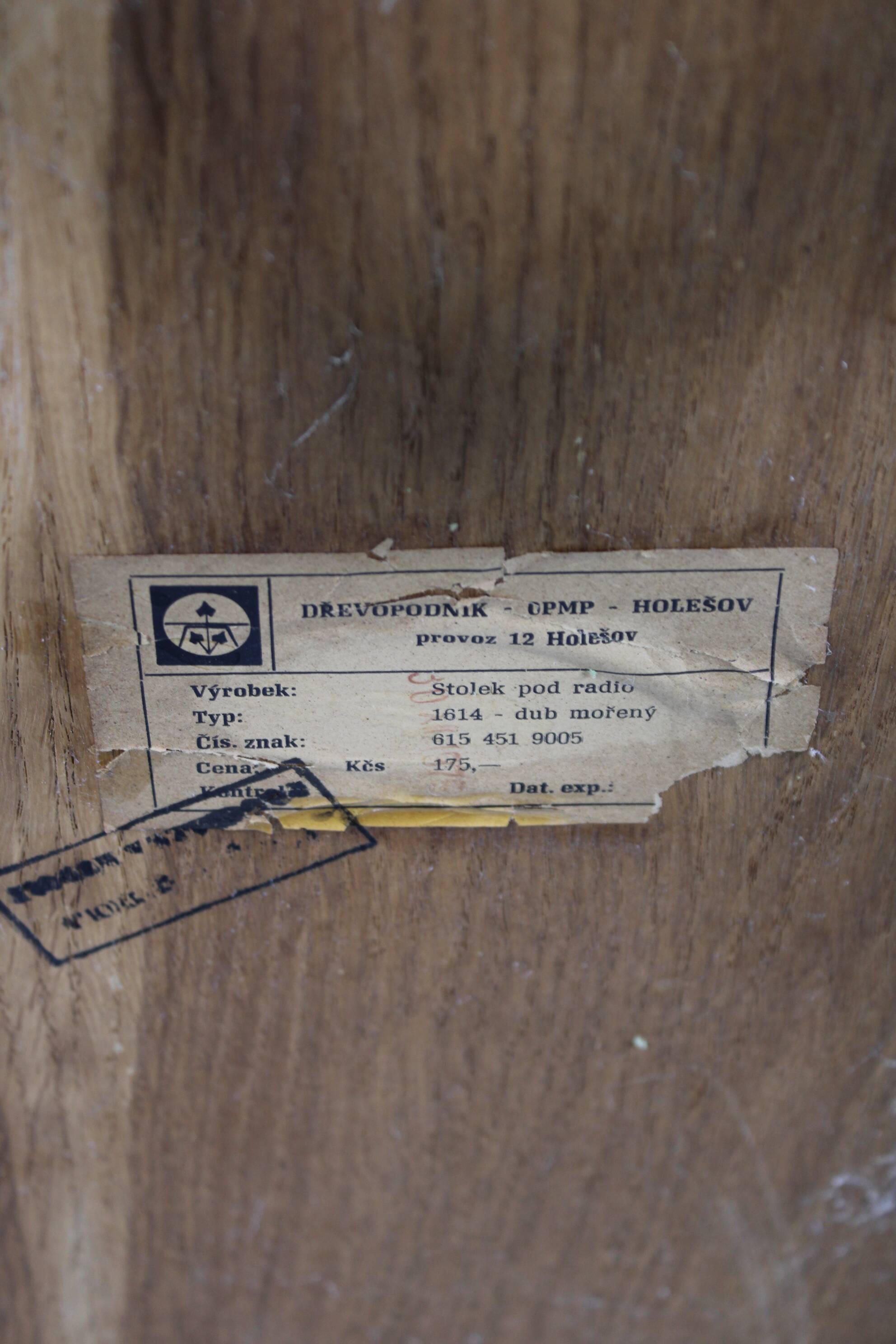 1960s Side Table in Oak Finish , Czechoslovakia