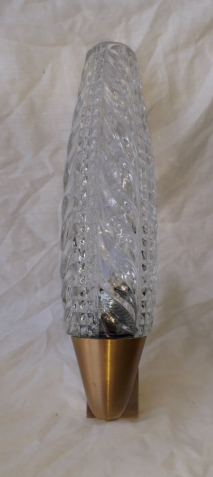 Paire d'appliques laiton et verre