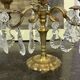 Pair of bronze chandeliers with crystal drops from the 1960s