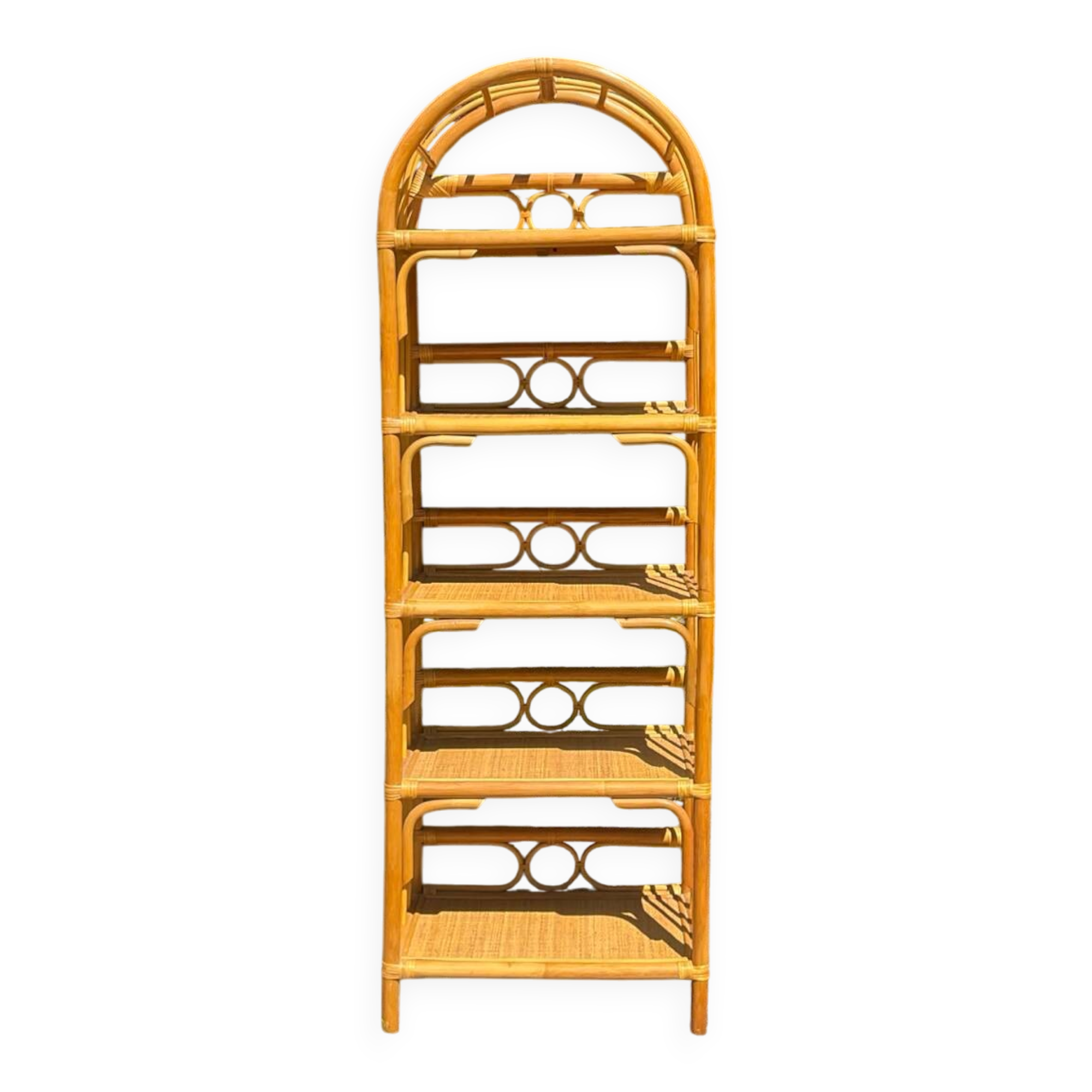 1970s rattan shelf