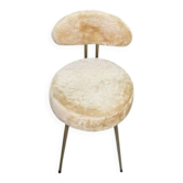 Beige fur vintage style chair