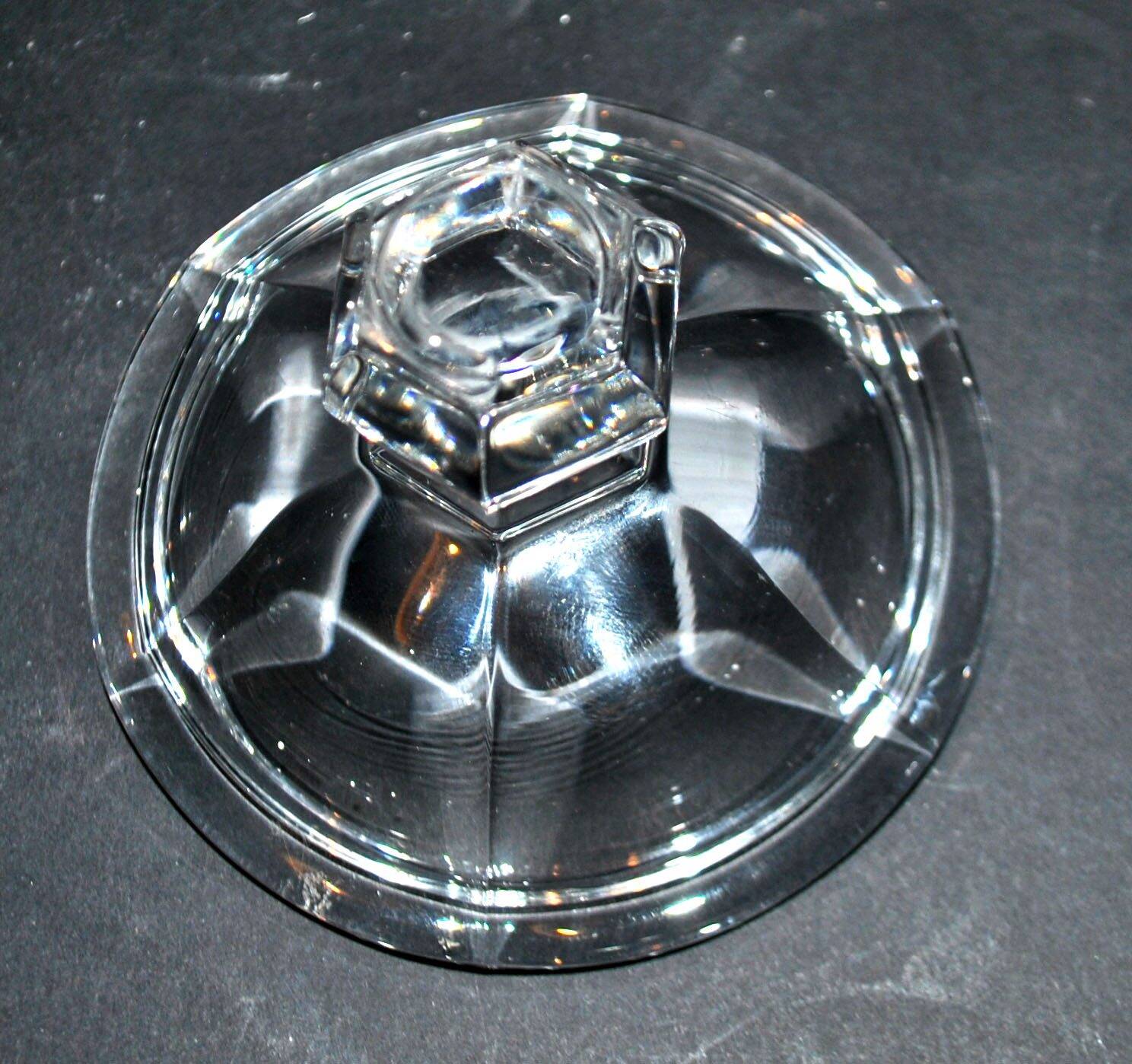 Baccarat Harcourt Missouri Flat Ribbed Crystal Sugar Bowl - Defect
