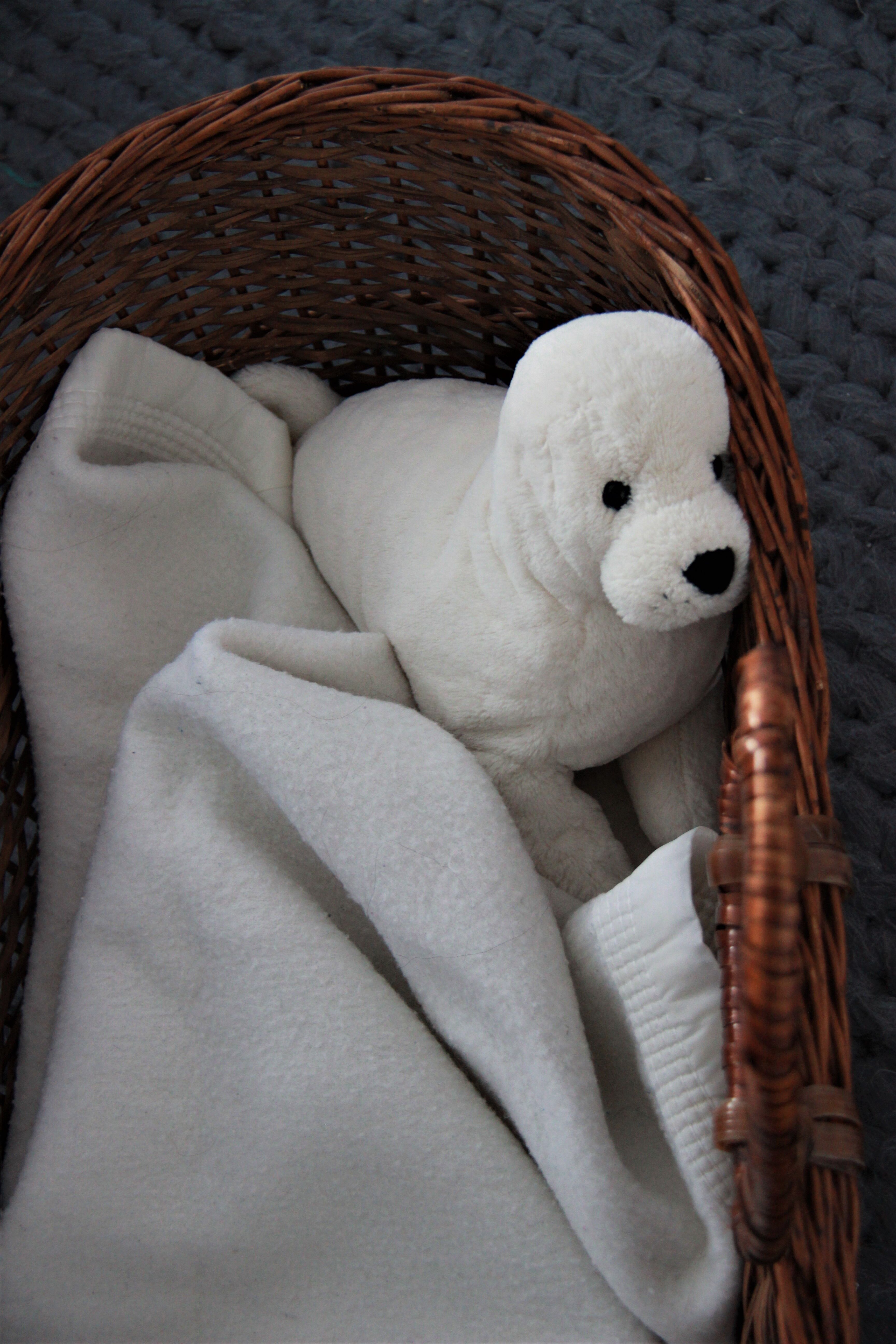 Brown rattan bassinet