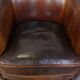 Cognac-Colored Sheepskin Leather Club Armchair
