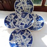 5 soup plates with English skullcaps