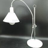 White flexible aluminor chrome and sheet metal table lamp 1970 pop art design