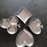 Set of 4 stainless steel empty pockets clover, heart, peak, diamonds