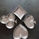 Set of 4 stainless steel empty pockets clover, heart, peak, diamonds