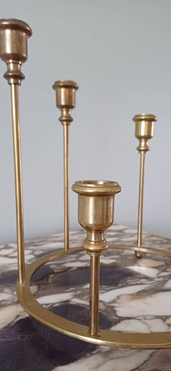 Brass ring candlestick