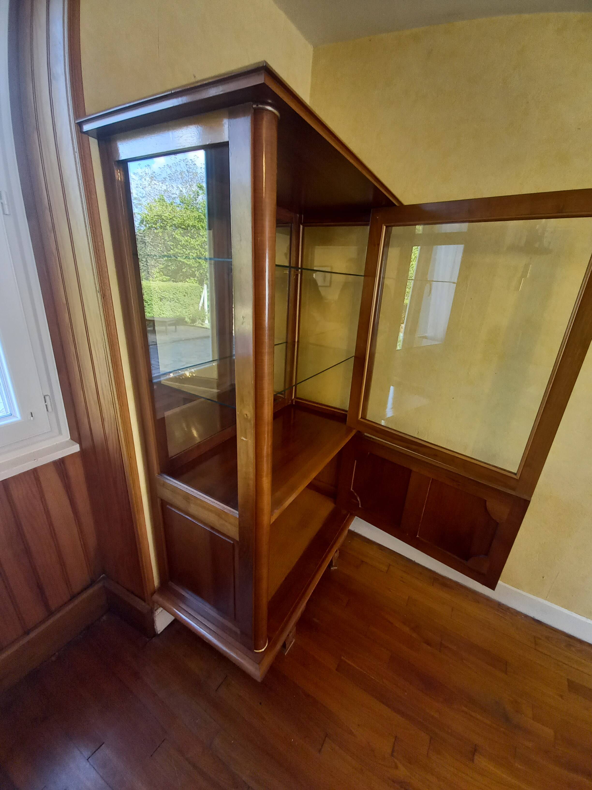 60s silver display cabinet