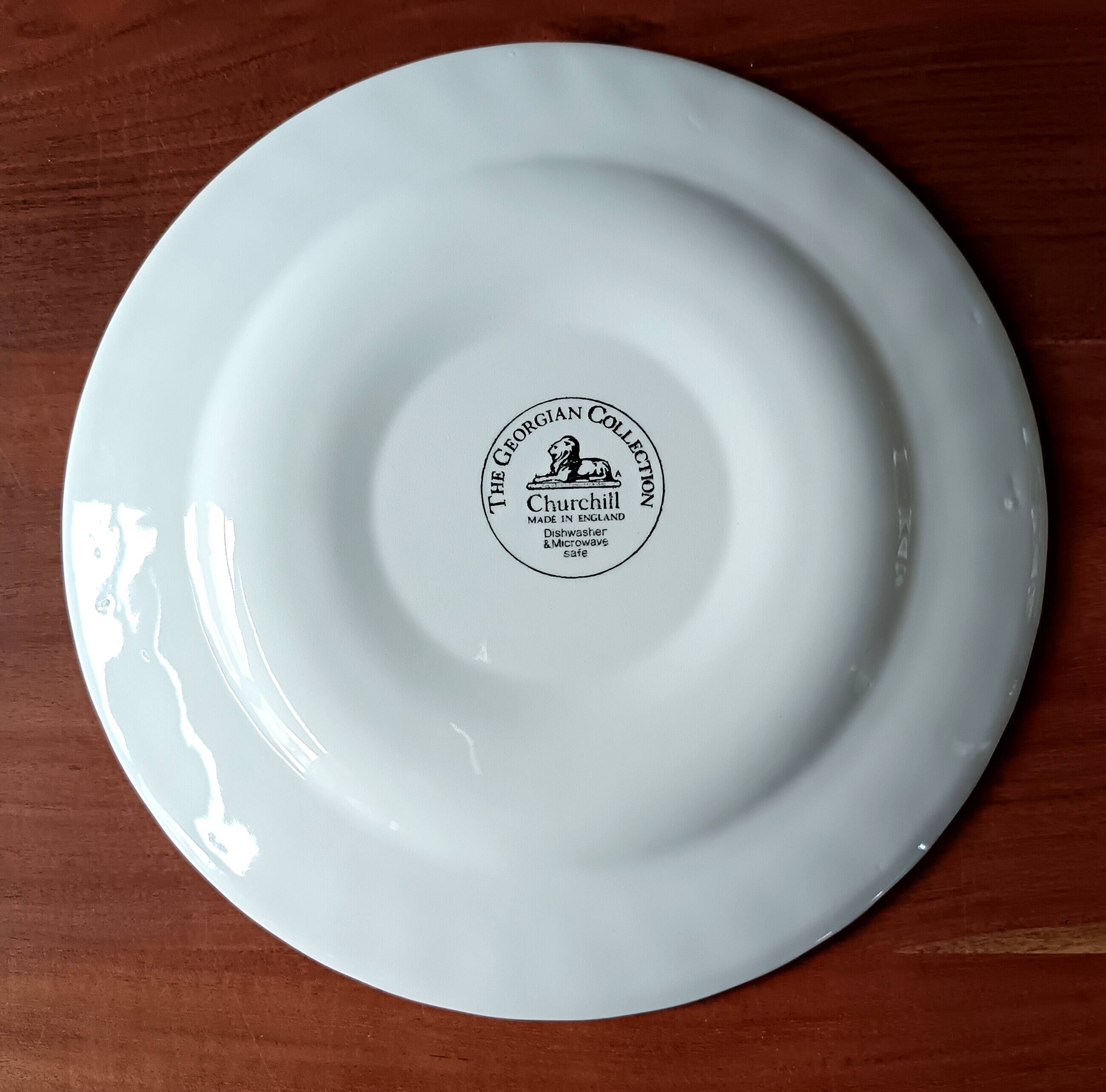 6 assiettes plates en céramique vintage, churchill royaume-uni
