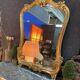 Golden wood mirror