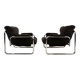 Set of 2 Herlag chrome cantilever lounge chairs by Johan Bertil Häggström