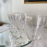 6 large antique engraved glasses for wine or water