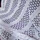 Hand crochet stitch white cotton bedspread