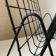 Black metal vinyl magazine rack design