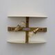 Pair of Modern Italian Murano Glass and Brass glacier Wall Sconces