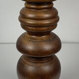 Large chunky brutalist Danish copper table lamp with mushroom shade
