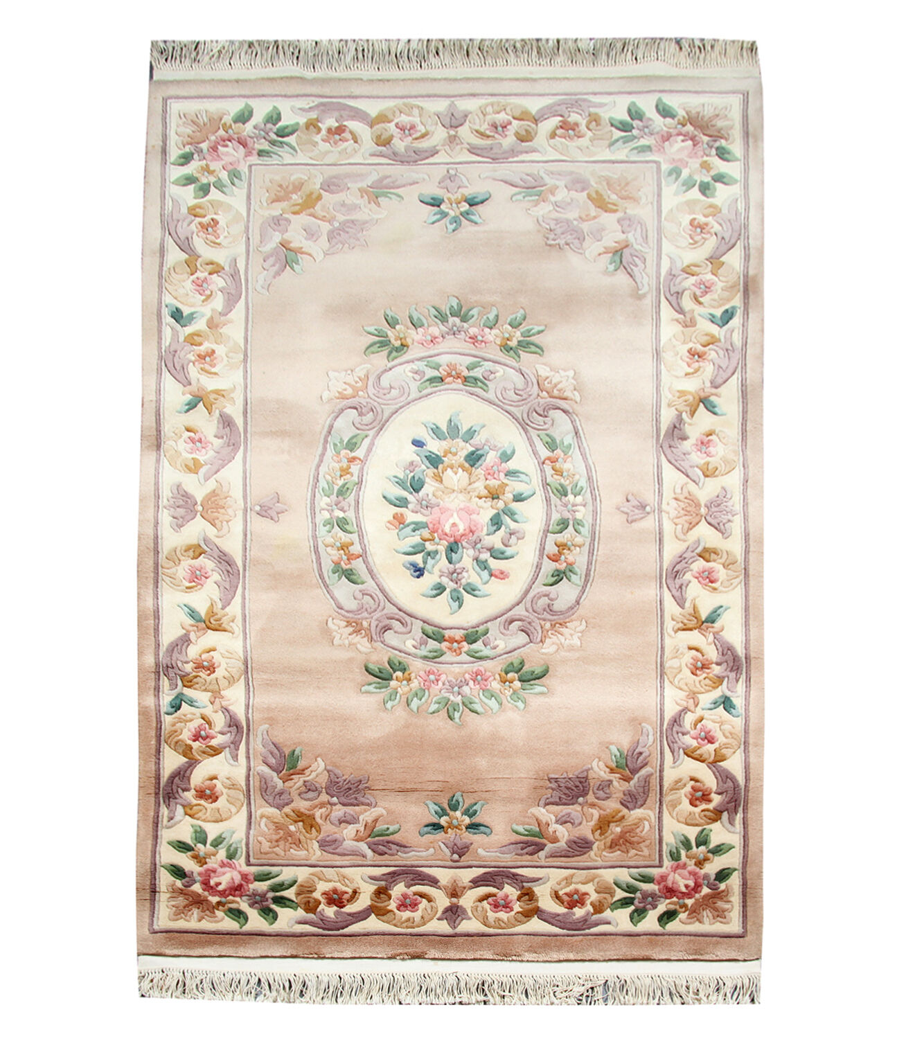 Pink chinese rug in wool 122x235cm