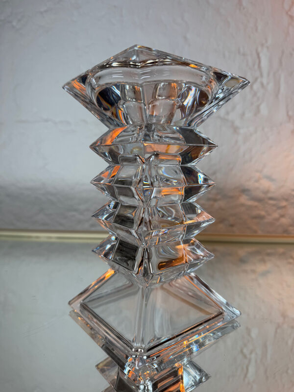 Bougeoir vase cristal de Bohème années 70