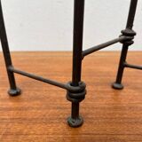 Mid-century brutalist extendable wrought iron floor chandelier, 1960s.