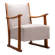 Oak armchair with curved armrests
