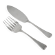 Christofle America, Art Deco fish service cutlery set, silver-plated, 2 pieces.