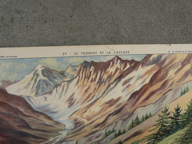 School poster editions nightingale N° 28 and 27 the valley and the torrent and the waterfall