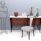 Black Walnut Dresser Produced by Dassi with Carrara Marble Top, Italy