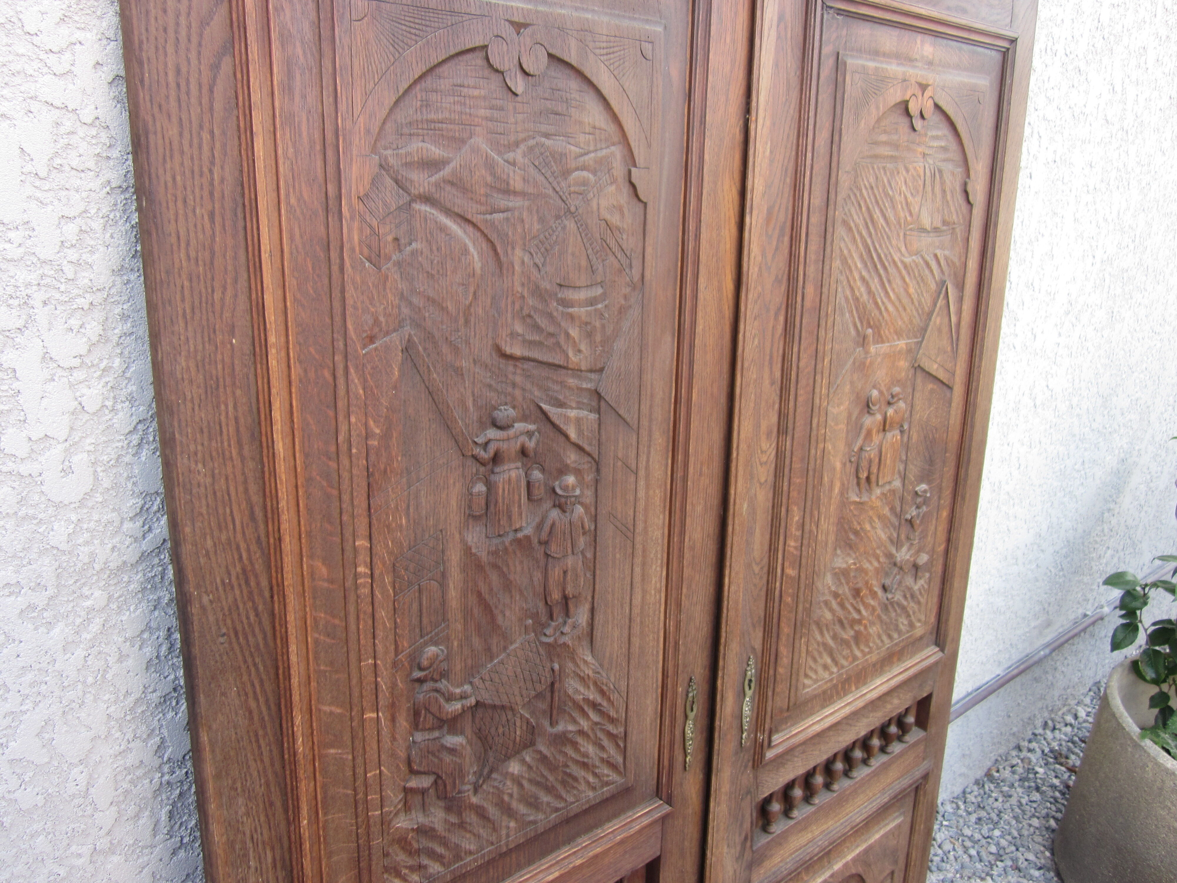 Pair of old carved wooden doors