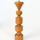 Set of 3 vintage candlesticks | Turned wood | Midcentury