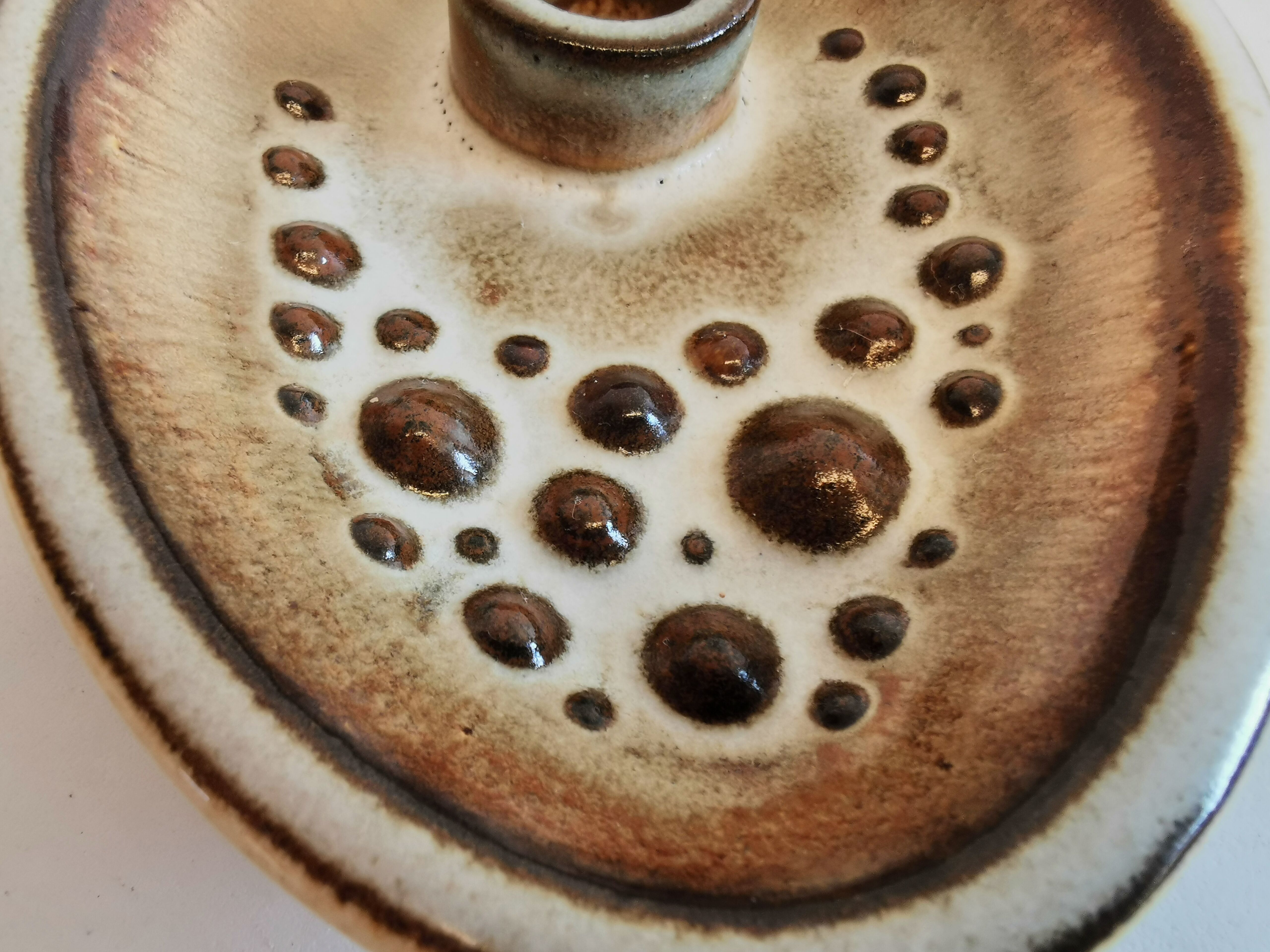 Ceramic candle holder, produced by Danish Søholm and designed by Einar Johansen.