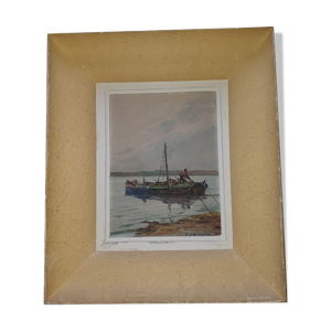 huile sur panneau pêcheurs