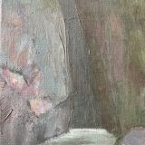 Tableau paysage cascade années 70 vintage