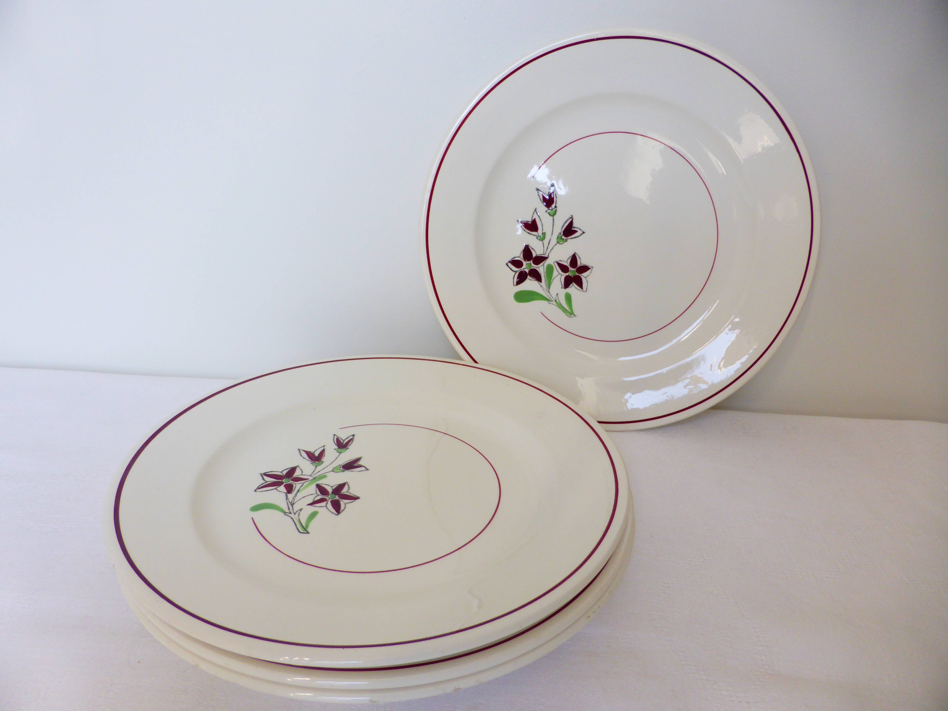 4 vintage flat plates from the Salins factory 210663