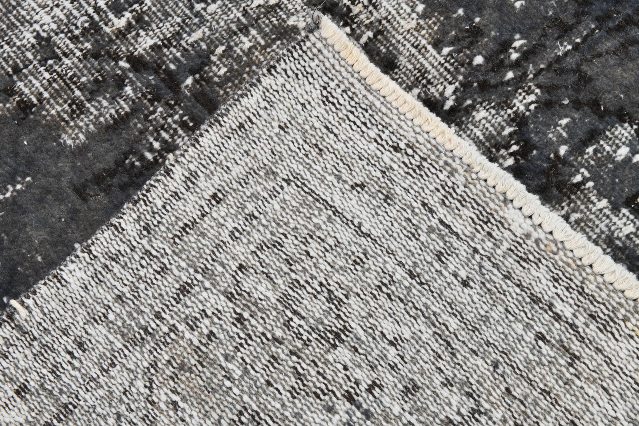 Gray & blue tones distressed carpet 285x187cm