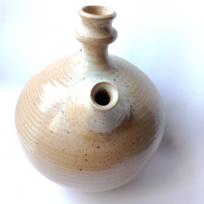 Cargoulette Pitcher Jug beige speckled Signed Grès du Marais 23 cm