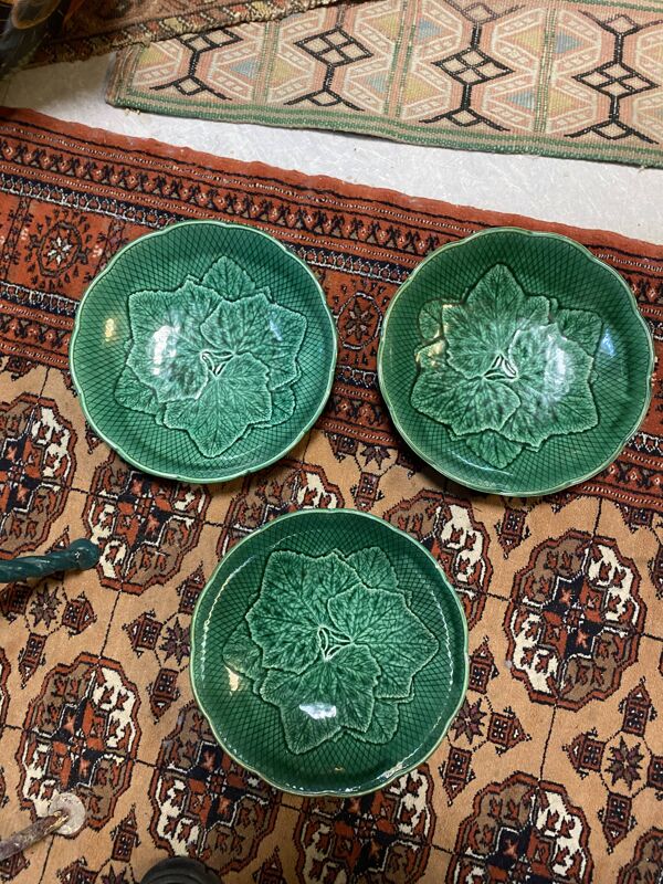 Lot de 3 plats en barbotine Vallauris