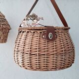 Rattan fisherman's basket or bag