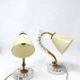 Mid-Century Modern Brass and Glass Table Lamp, 1950s