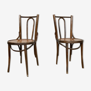 Pair of two vintage round bistro chairs